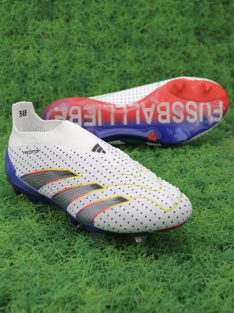 adidas Predator Elite Laceless FG - Cloud White/Solar Yellow/Power Blue