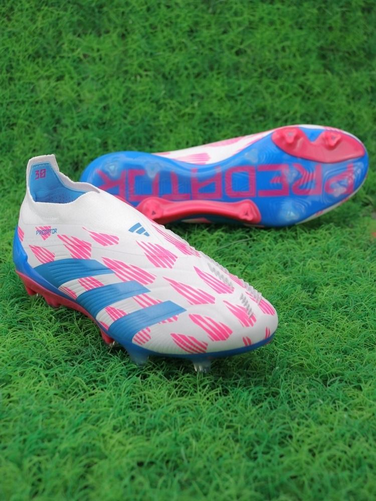 adidas Predator Elite Laceless FG Reemergence - White/Solar Blue/Solar Pink