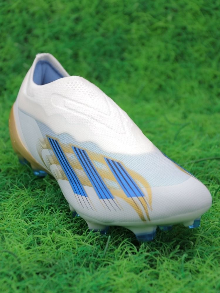 adidas X Crazyfast Messi Elite Laceless FG Las Estrellas - Footwear White/Pulse Blue/Gold Metallic