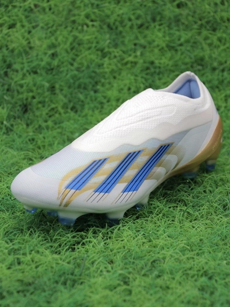 adidas X Crazyfast Messi Elite Laceless FG Las Estrellas - Footwear White/Pulse Blue/Gold Metallic