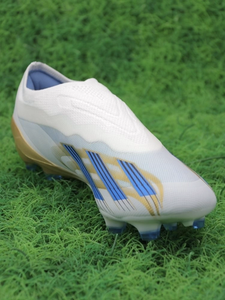 adidas X Crazyfast Messi Elite Laceless FG Las Estrellas - Footwear White/Pulse Blue/Gold Metallic