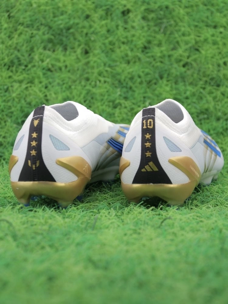 adidas X Crazyfast Messi Elite Laceless FG Las Estrellas - Footwear White/Pulse Blue/Gold Metallic