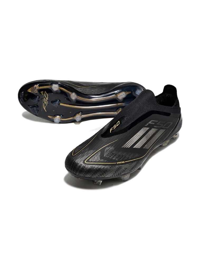 adidas F50 Elite Laceless FG Dark Spark - Core Black/Iron Metal/Gold Metallic