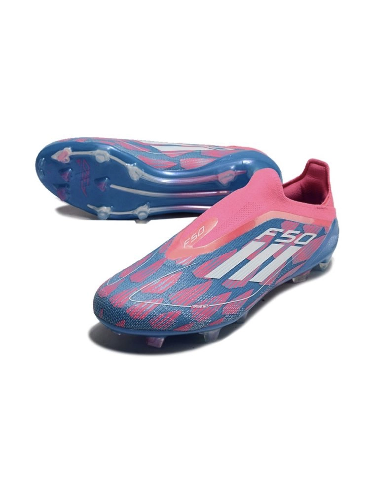 adidas F50 Elite Laceless FG Reemergence - Solar Blue/White/Solar Pink