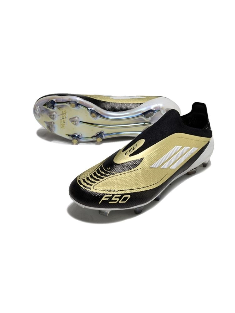 adidas F50 Messi Elite Laceless FG Triunfo Dorado - Gold Metallic/White/Core Black