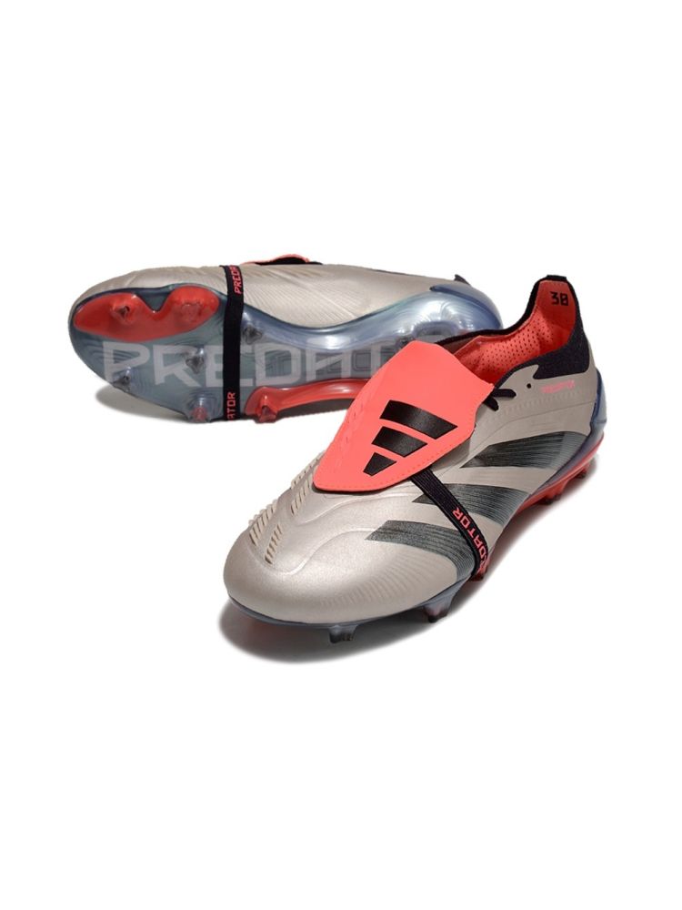 adidas Predator Elite Fold-over Tongue FG - Platin Met/Aurora Black/Carbon