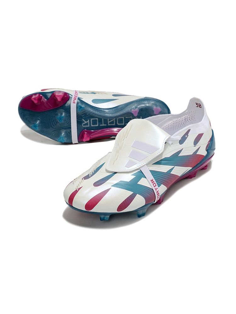 adidas Predator Elite Fold-over Tongue FG - White/Blue/Pink