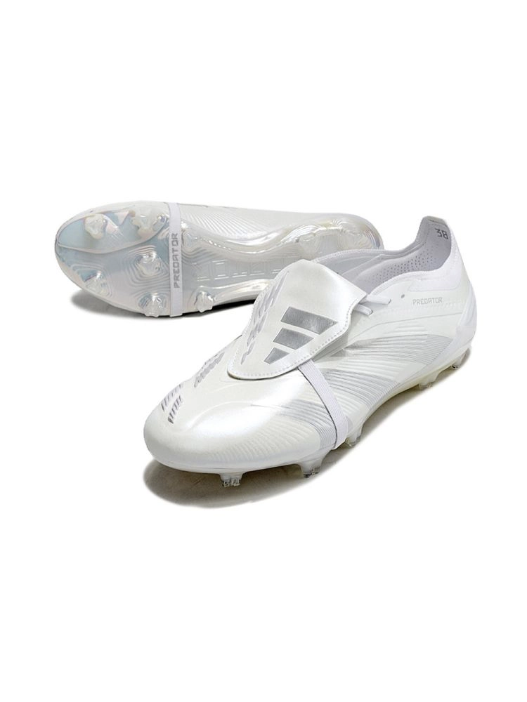 adidas Predator Elite Fold-over Tongue FG Pearlized - White/Silver Metallic