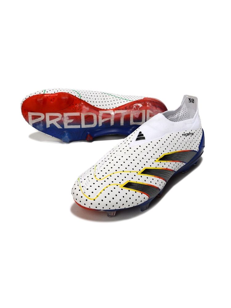 adidas Predator Elite Laceless FG - Cloud White/Solar Yellow/Power Blue