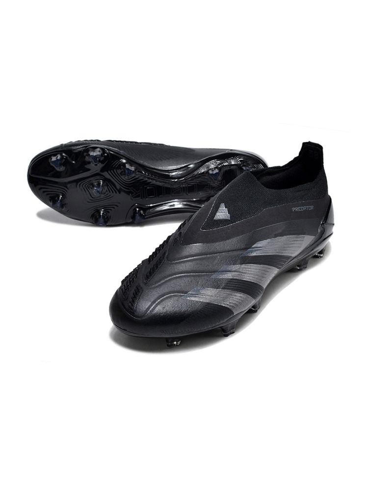 adidas Predator Elite Laceless FG Nightstrike - Black/Iron Metallic