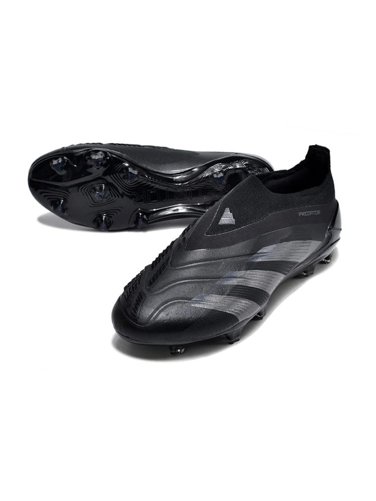 adidas Predator Elite Laceless FG Nightstrike - Black/Iron Metallic