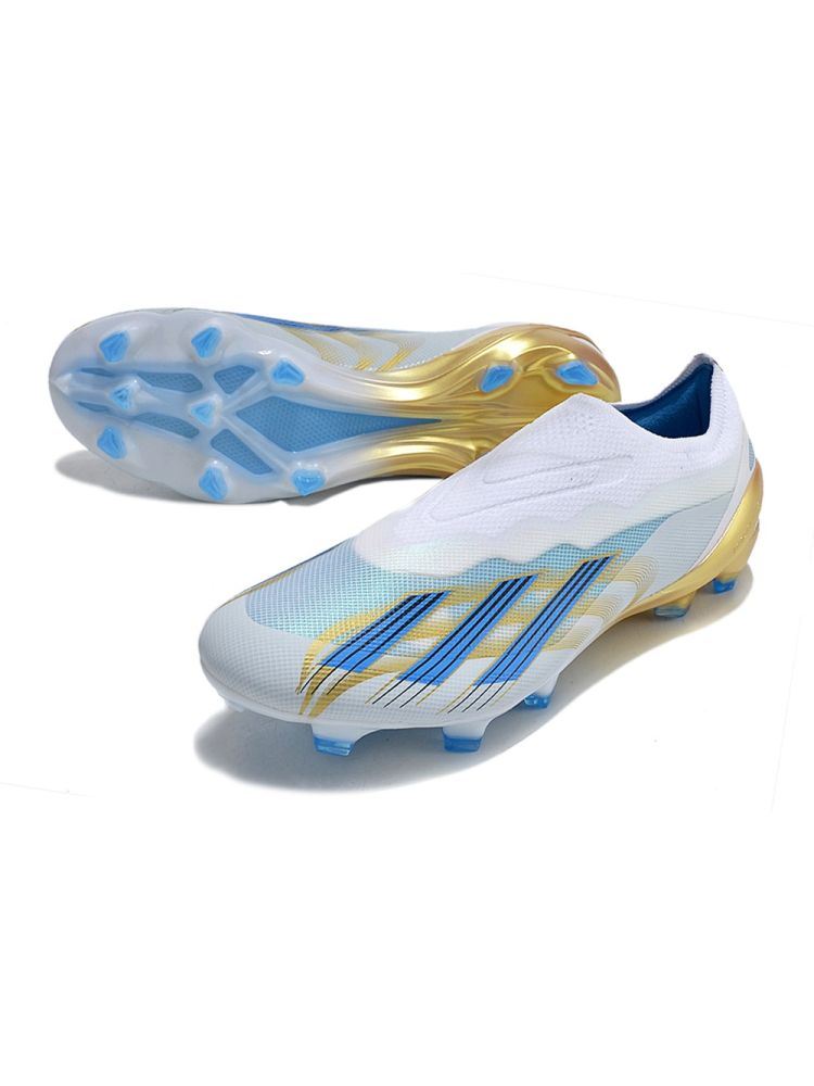 adidas X Crazyfast Messi Elite Laceless FG Las Estrellas - Footwear White/Pulse Blue/Gold Metallic