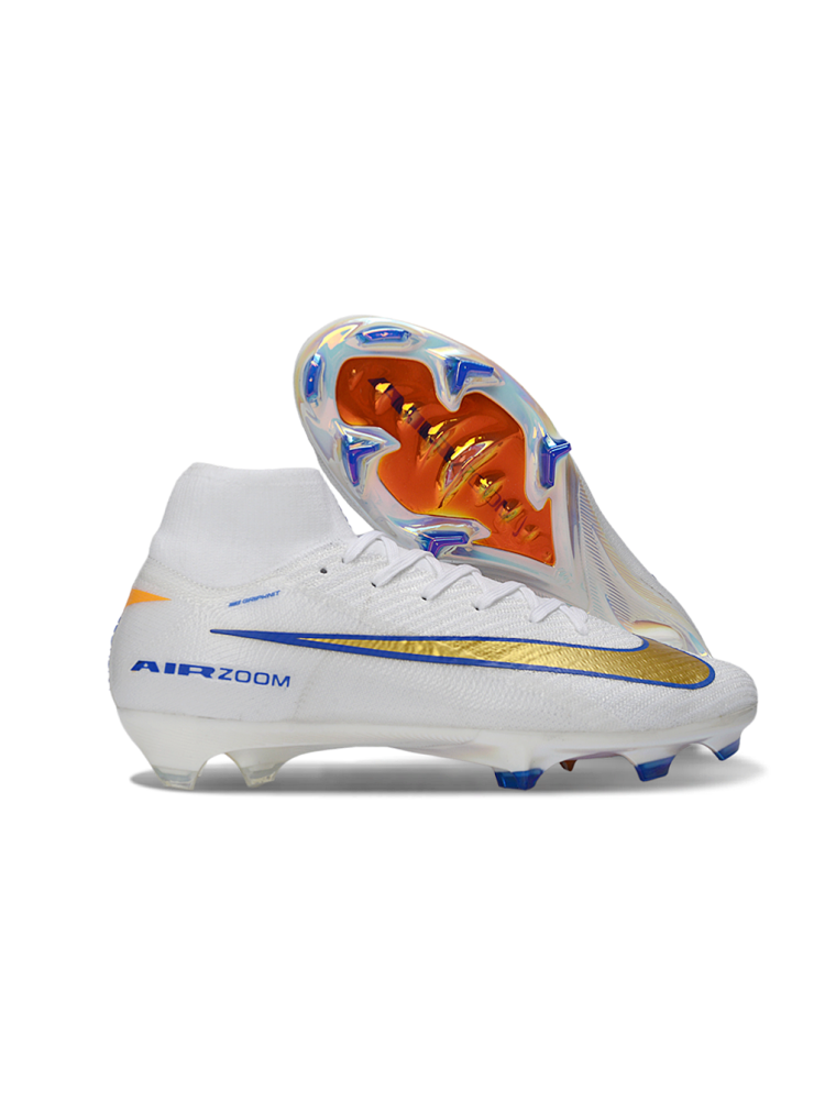 Nike Air Zoom Mercurial Superfly 10 Elite FG White Blue Gold