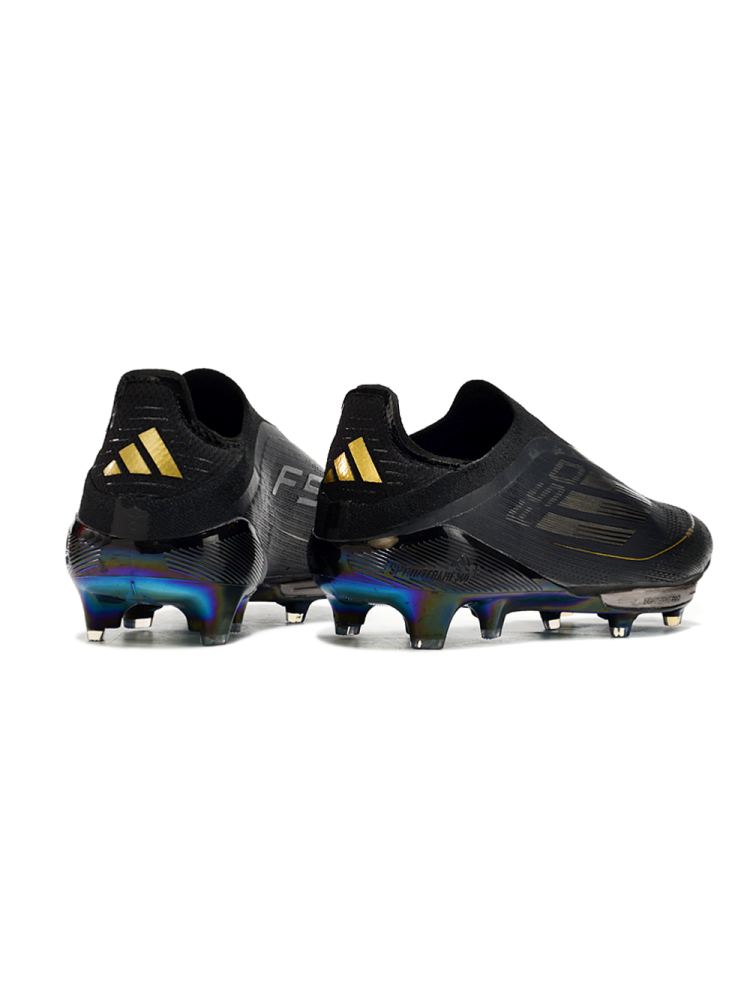adidas F50 + Laceless FG Core Black Iron Met Gold Met