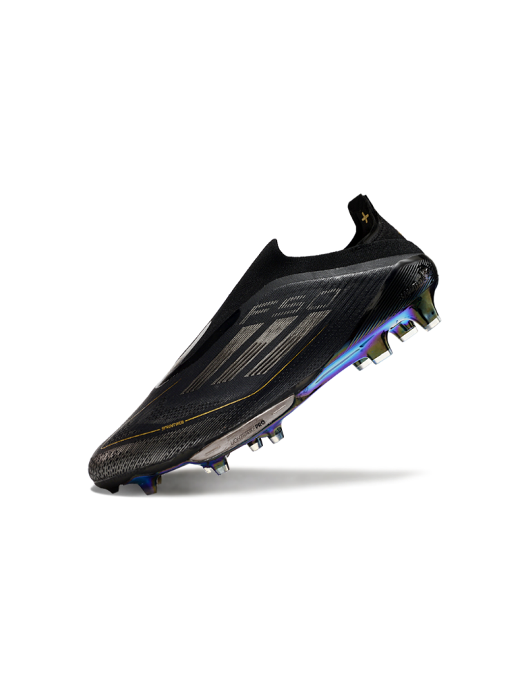 adidas F50 + Laceless FG Core Black Iron Met Gold Met