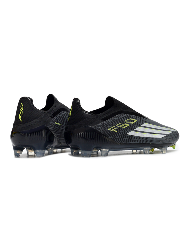 adidas F50 Elite Laceless FG Core Black Iron Metallic Solar Green