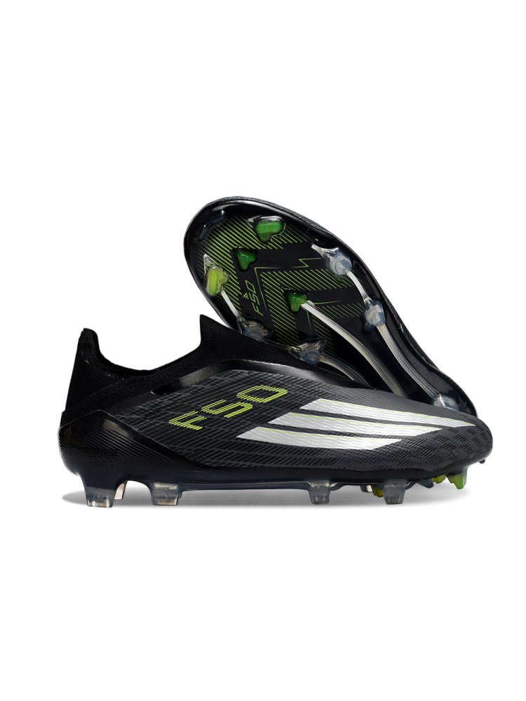 adidas F50 Elite Laceless FG Core Black Iron Metallic Solar Green
