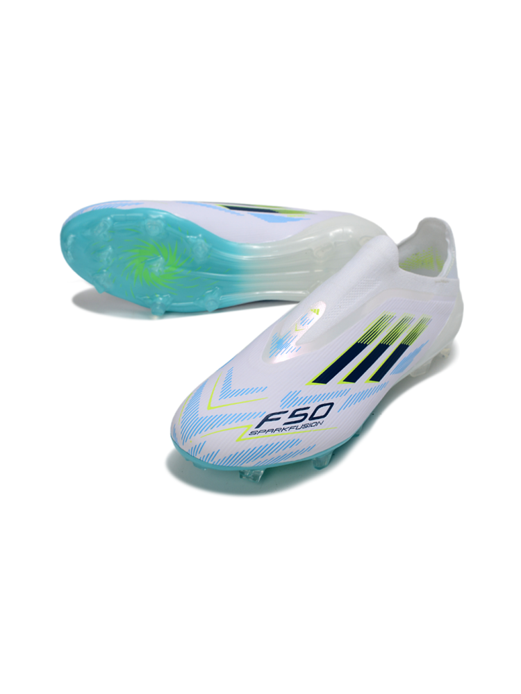 adidas F50 Elite Laceless FG Cloud White Core Black Lucid Blue