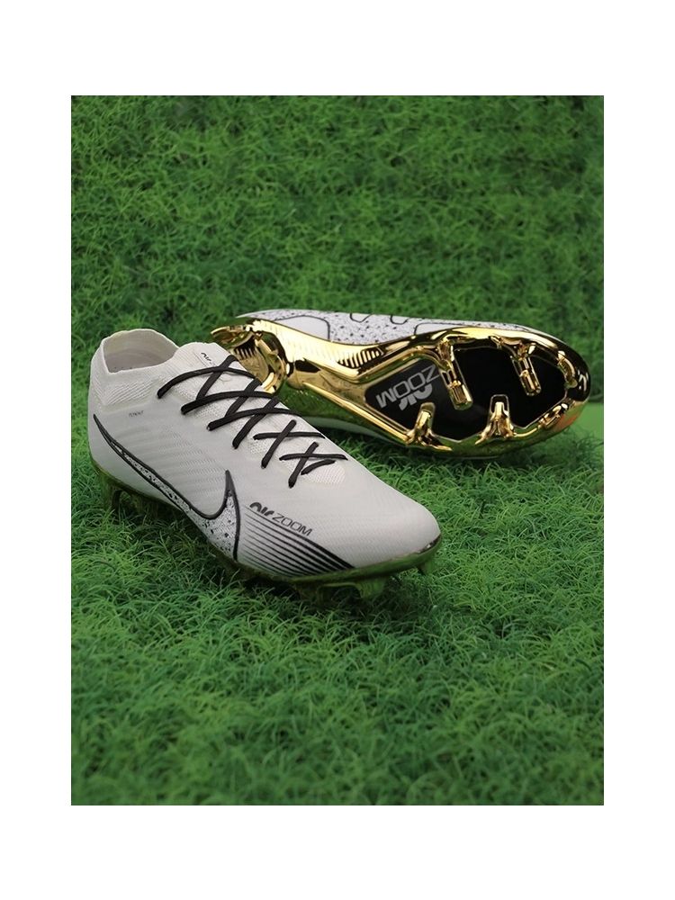 Nike Air Zoom Mercurial Vapor 15 Elite FG - White/Metallic Gold