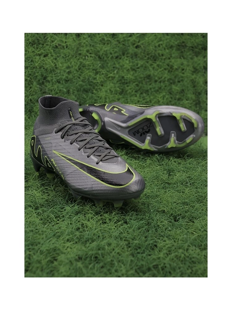 Nike Air Zoom Mercurial Superfly 9 Elite FG - Chrome Grey/Green
