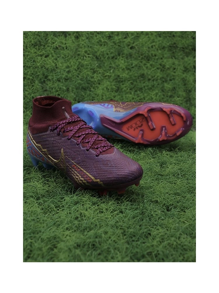 Nike Air Zoom Mercurial Superfly 9 Elite KM FG - Mbappé - Dark Beetroot/Mtlc Vivid Gold