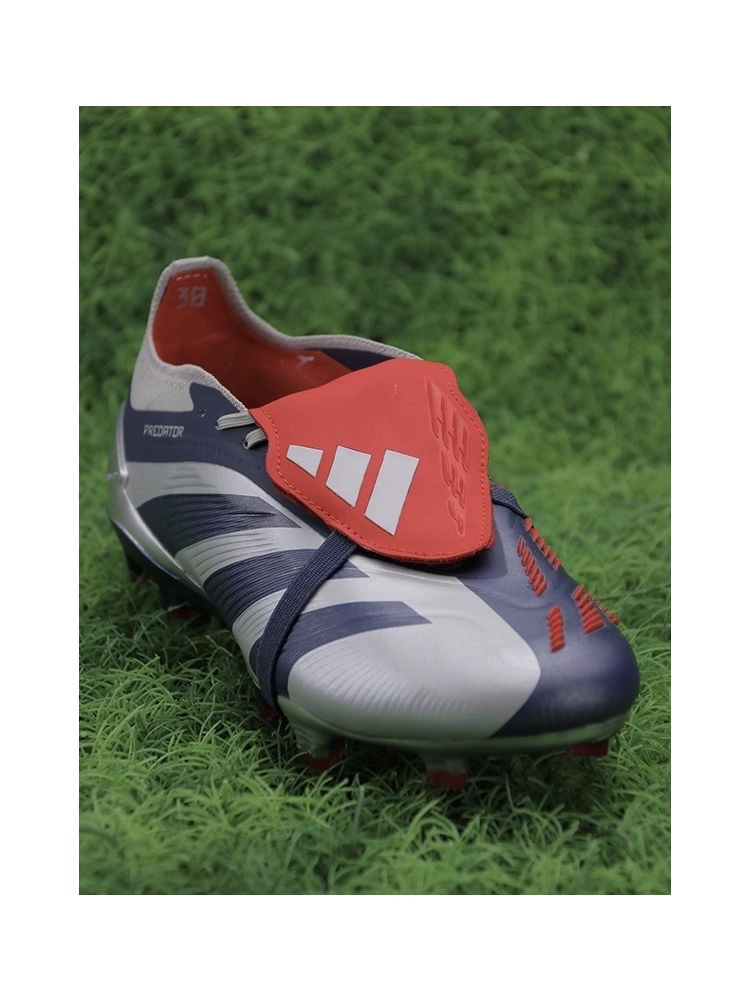 adidas Predator Elite Fold-over Tongue FG Roteiro - Silver/Tech Indigo/Vivid Red