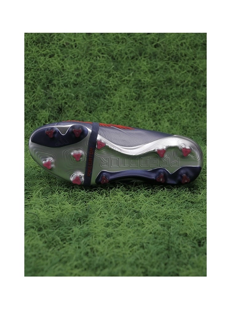 adidas Predator Elite Fold-over Tongue FG Roteiro - Silver/Tech Indigo/Vivid Red