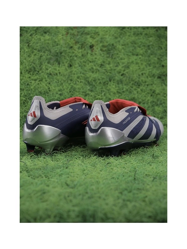 adidas Predator Elite Fold-over Tongue FG Roteiro - Silver/Tech Indigo/Vivid Red