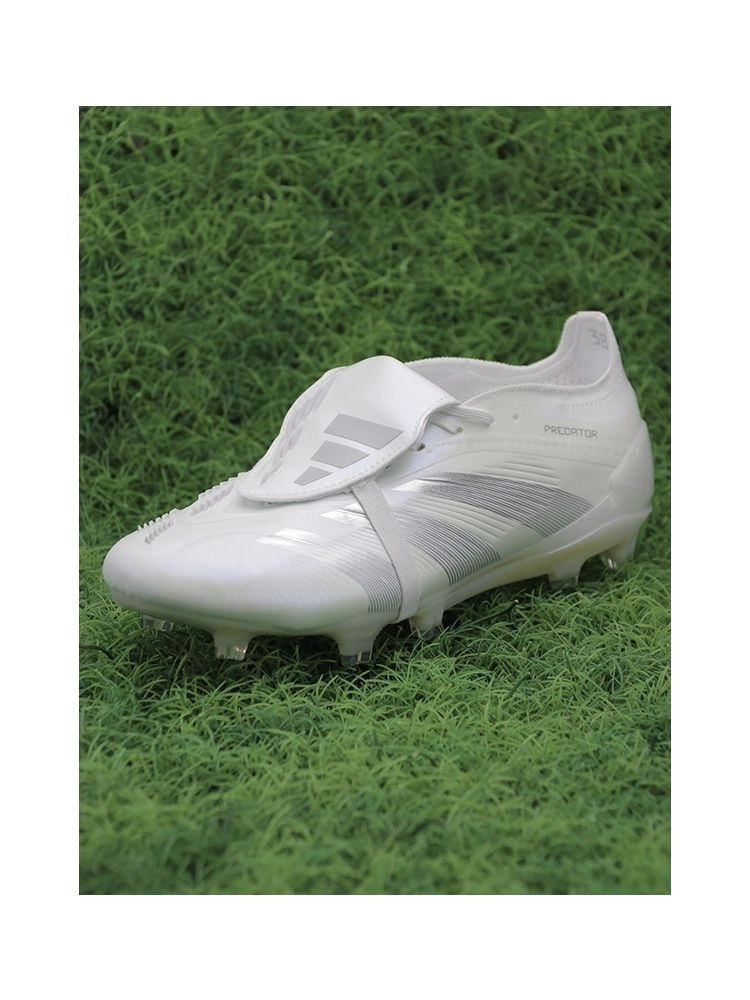 adidas Predator Elite Fold-over Tongue FG Pearlized - White/Silver Metallic