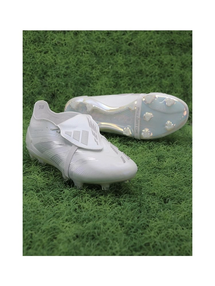 adidas Predator Elite Fold-over Tongue FG Pearlized - White/Silver Metallic