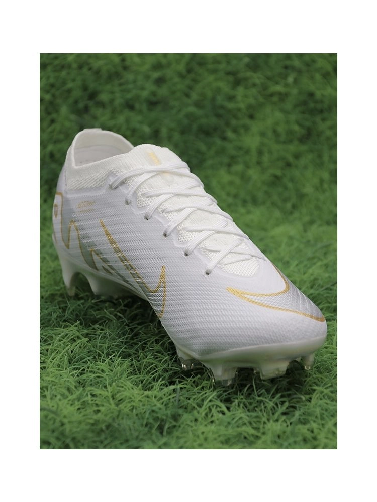 Nike Air Zoom Mercurial Vapor 15 Elite FG - White/Gold/Silver