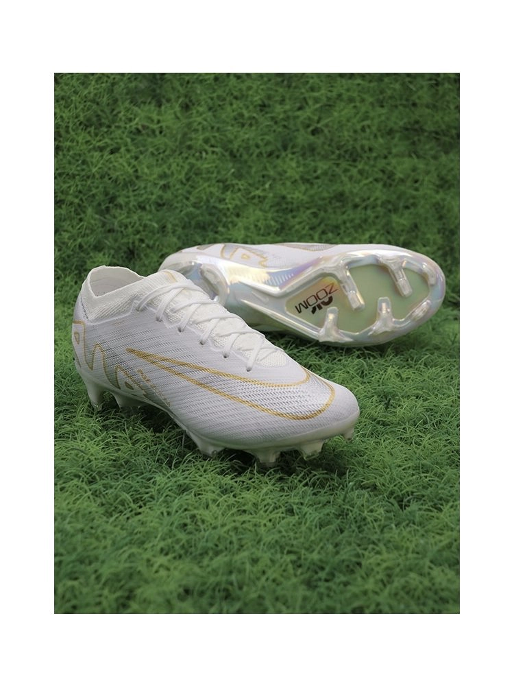 Nike Air Zoom Mercurial Vapor 15 Elite FG - White/Gold/Silver