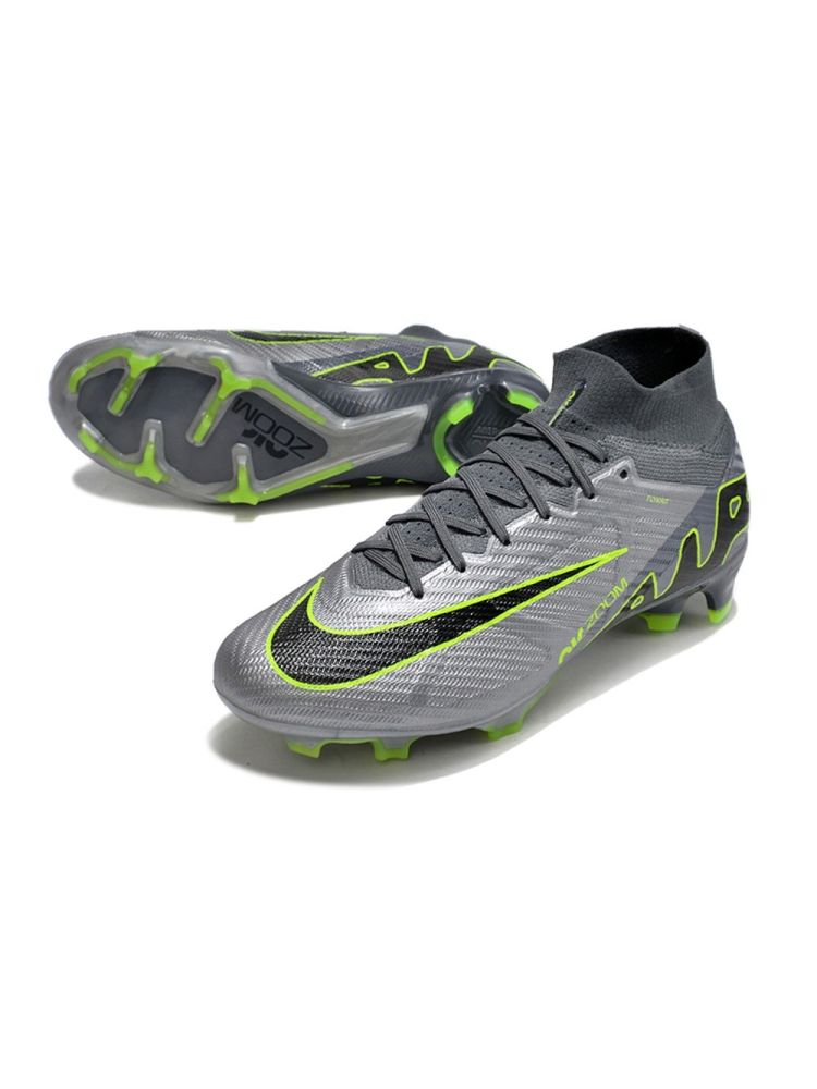 Nike Air Zoom Mercurial Superfly 9 Elite FG - Chrome Grey/Green