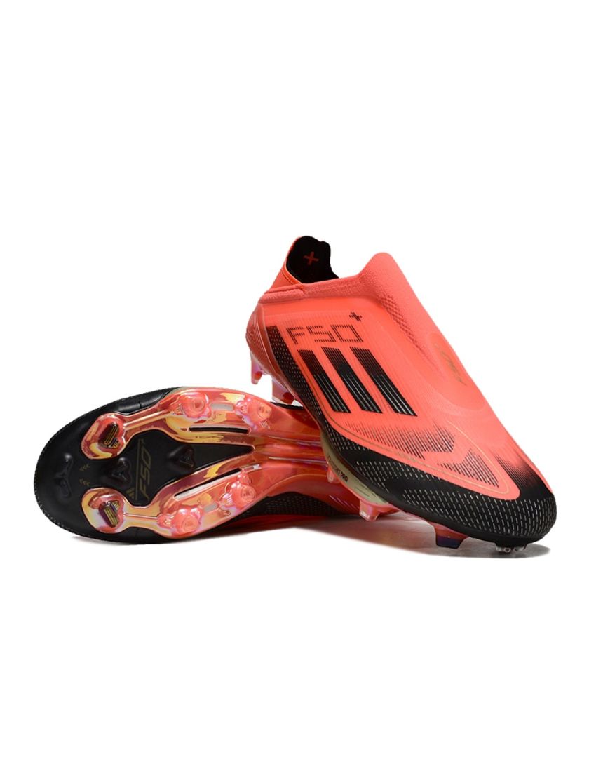 adidas F50+ League Laceless FG Vivid Horizon - Turbo/Aurora Black/Platin Metallic