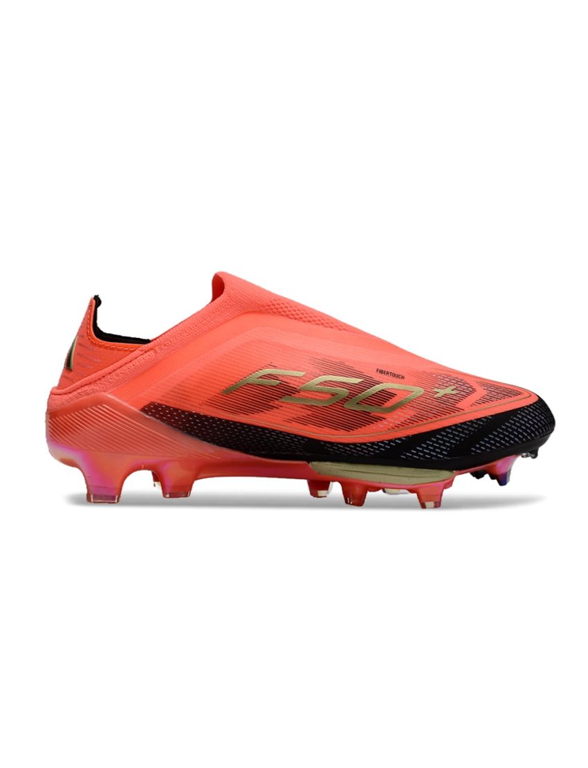 adidas F50+ League Laceless FG Vivid Horizon - Turbo/Aurora Black/Platin Metallic