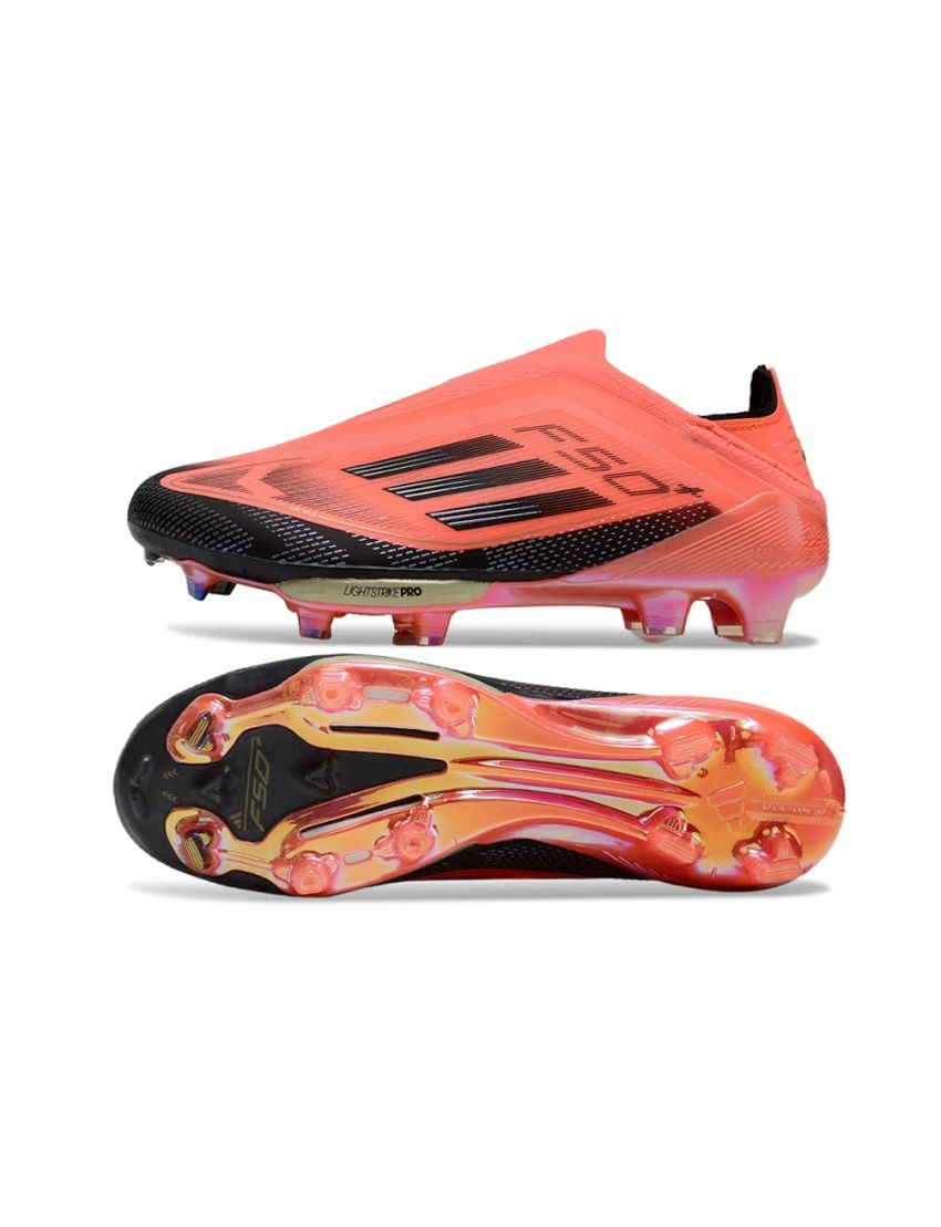 adidas F50+ League Laceless FG Vivid Horizon - Turbo/Aurora Black/Platin Metallic