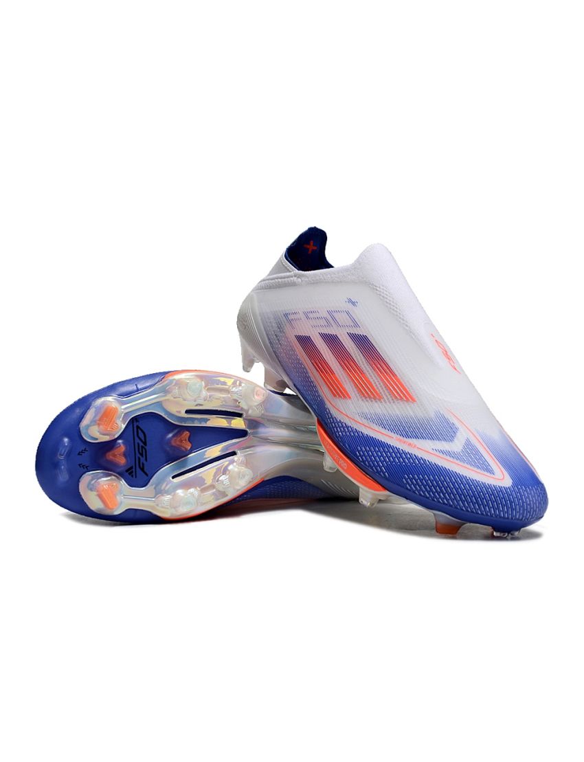 adidas F50+ League Laceless FG Advancement - White/Solar Red/Lucid Blue