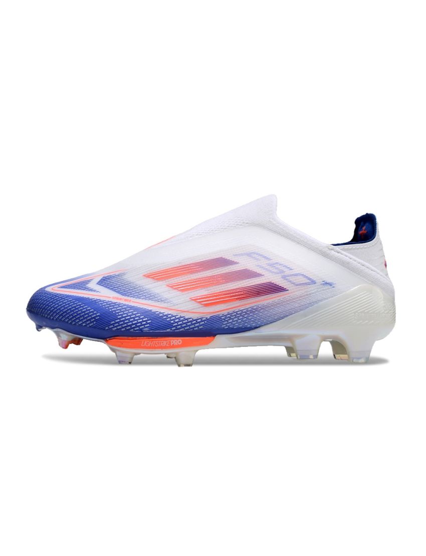 adidas F50+ League Laceless FG Advancement - White/Solar Red/Lucid Blue