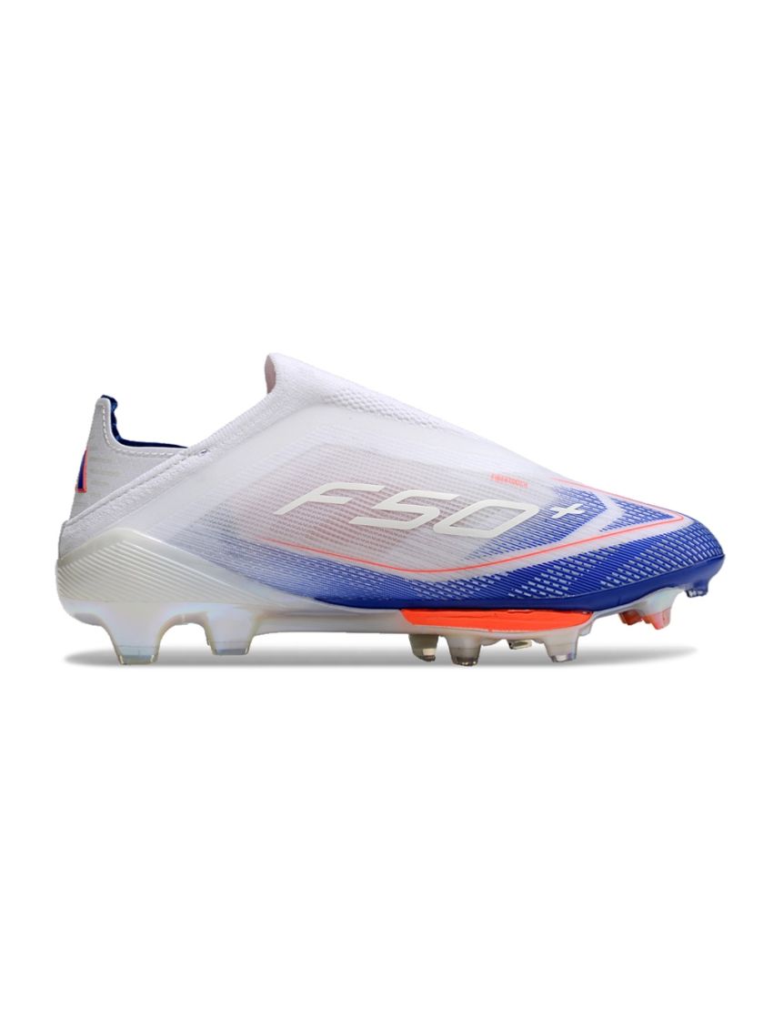 adidas F50+ League Laceless FG Advancement - White/Solar Red/Lucid Blue