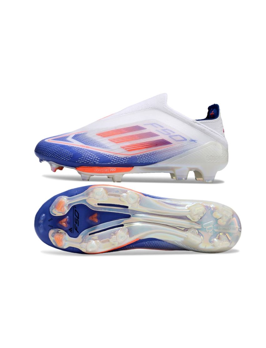 adidas F50+ League Laceless FG Advancement - White/Solar Red/Lucid Blue