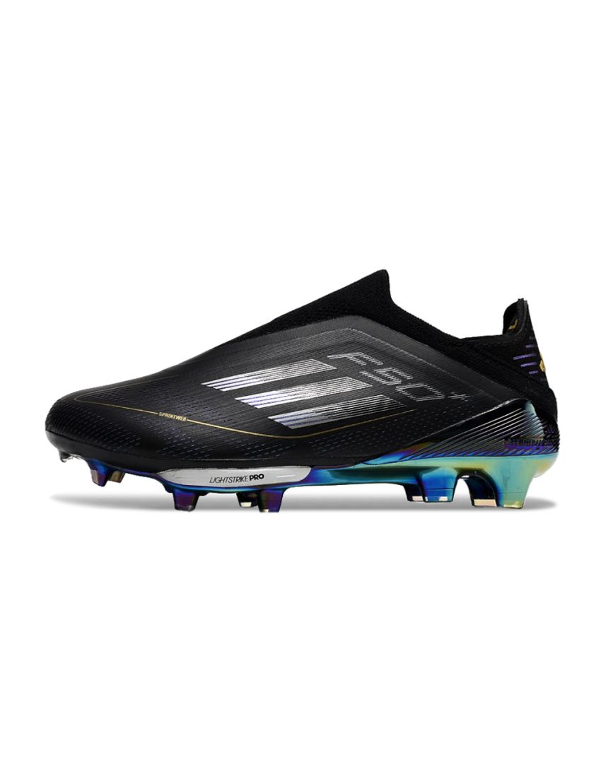adidas F50+ League Laceless FG Dark Spark - Core Black/Iron Metal/Gold Metallic