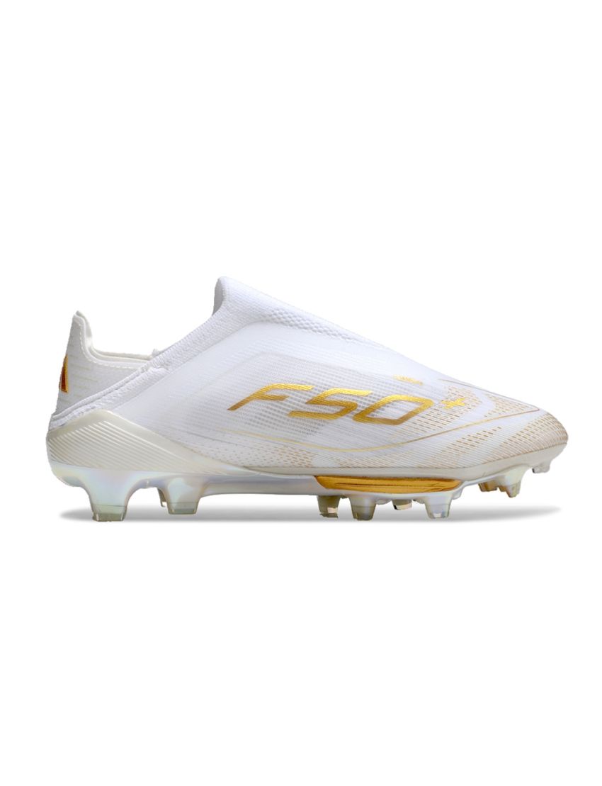 adidas F50+ League Laceless FG Day Spark - Footwear White/Gold Metallic/Footwear White