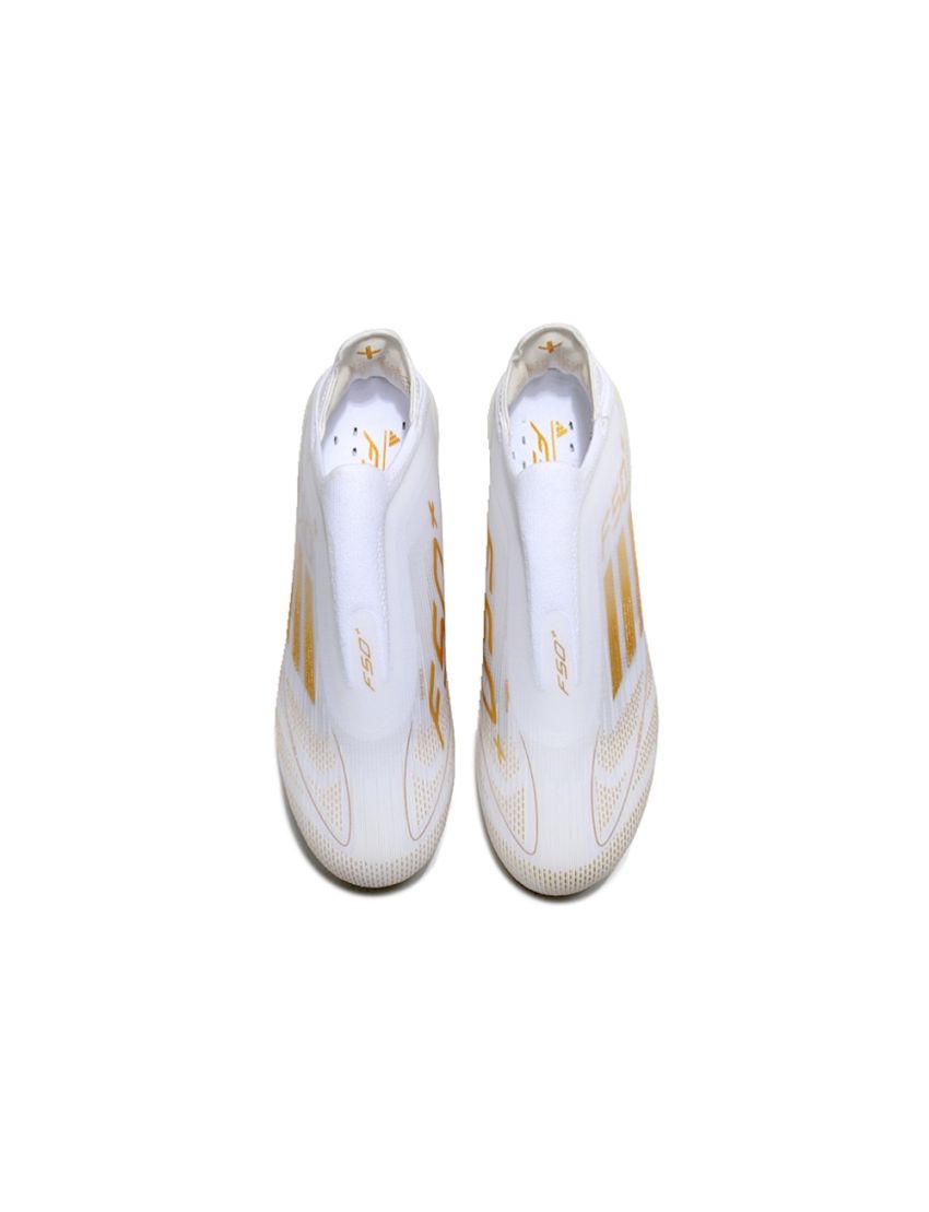 adidas F50+ League Laceless FG Day Spark - Footwear White/Gold Metallic/Footwear White