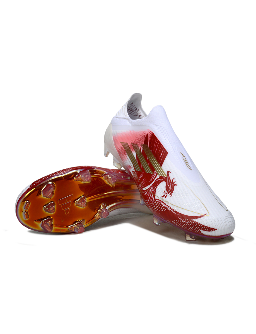 Adidas F50 Elite Laceless FG White Red Gold