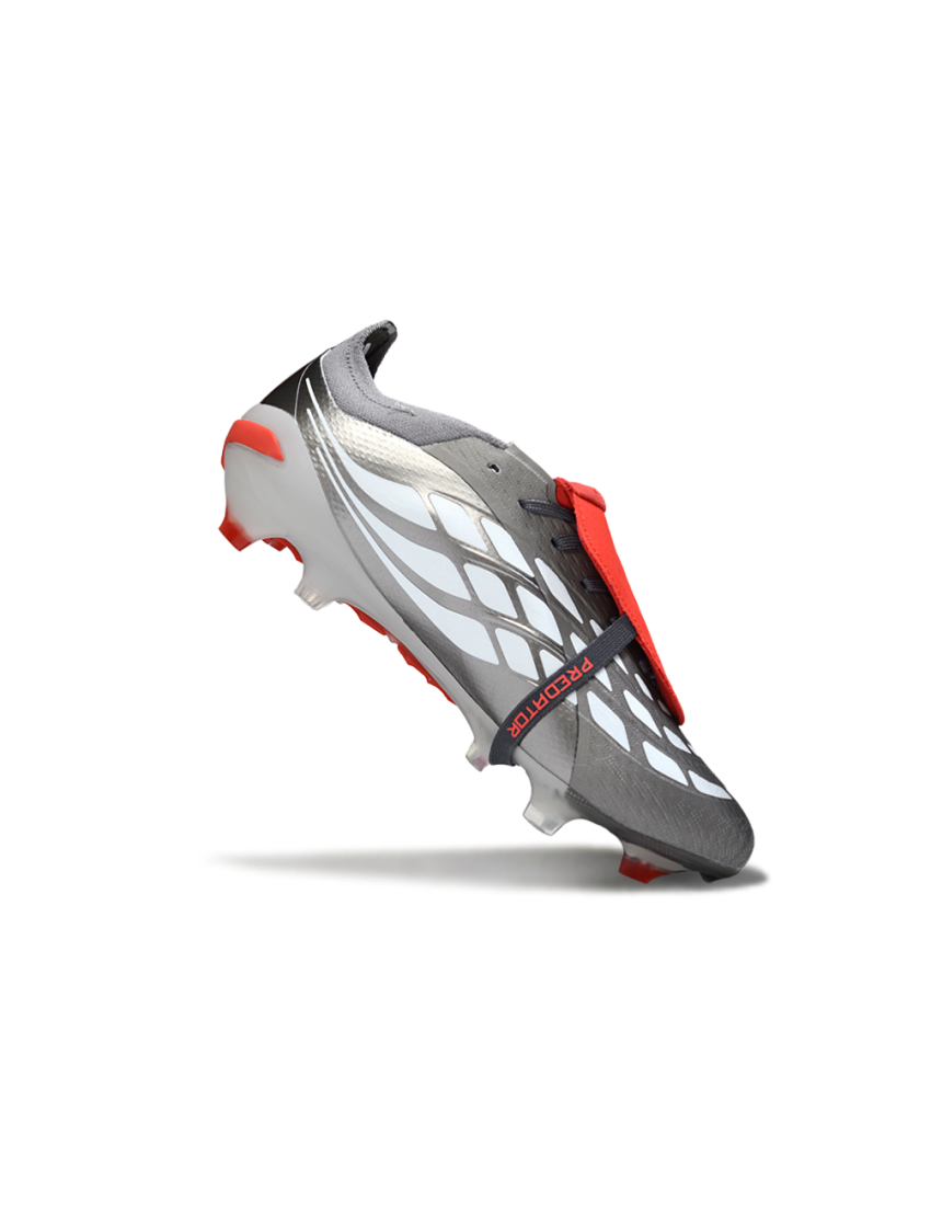  adidas 26 Predator Elite Tongue FG Silver Met Vivid Red