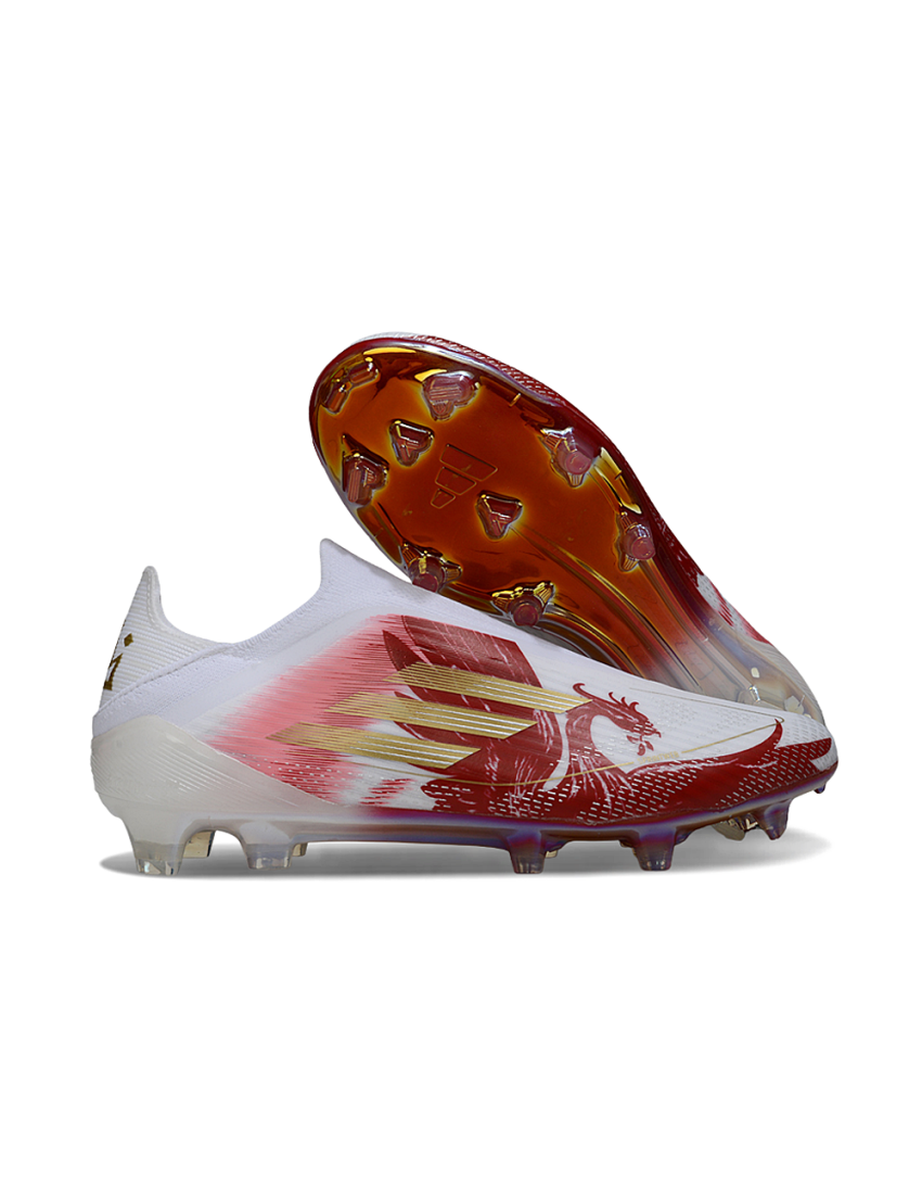 Adidas F50 Elite Laceless FG White Red Gold