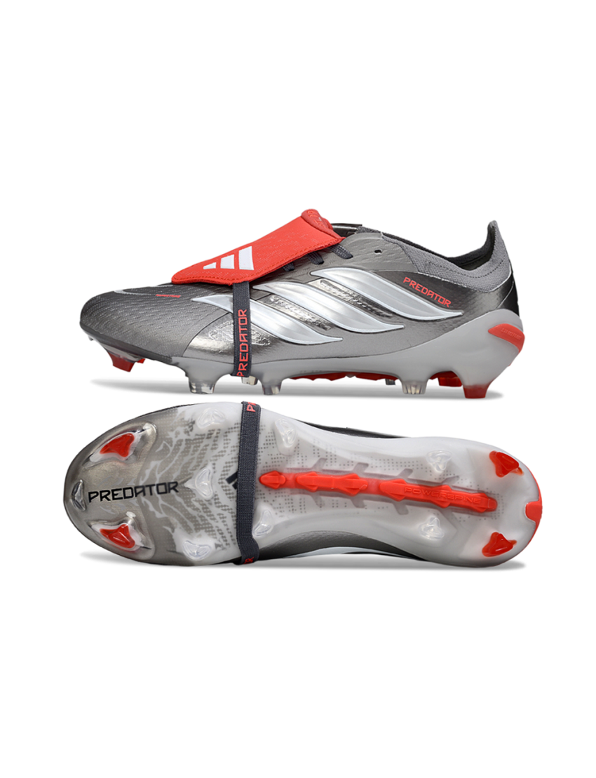  adidas 26 Predator Elite Tongue FG Silver Met Vivid Red