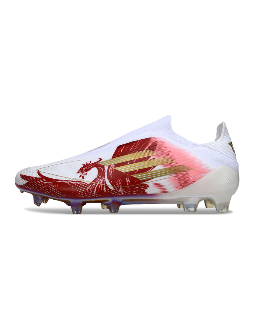 Adidas F50 Elite Laceless FG White Red Gold