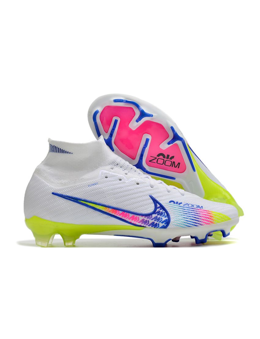 Nike Air Zoom Mercurial Superfly 9 Elite FG - White/Blue/Multicolor