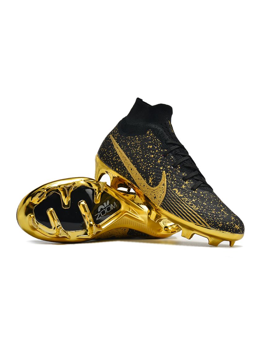 Nike Air Zoom Mercurial Superfly Elite 9 FG - Black/Metallic Gold/White